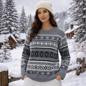 American Eagle Nordic Crew Neck Pullover Sweater